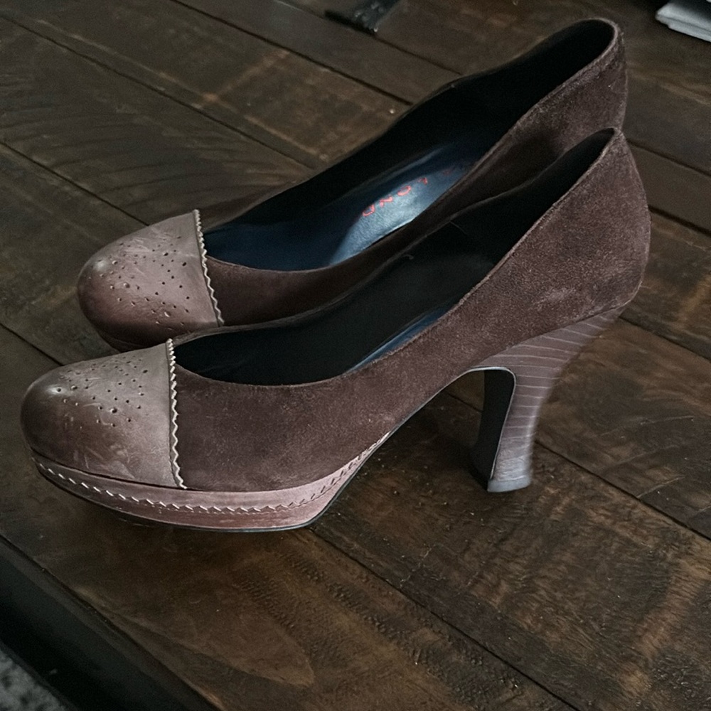 Sacha London Leather Pumps, Brown, Sz 8.5M